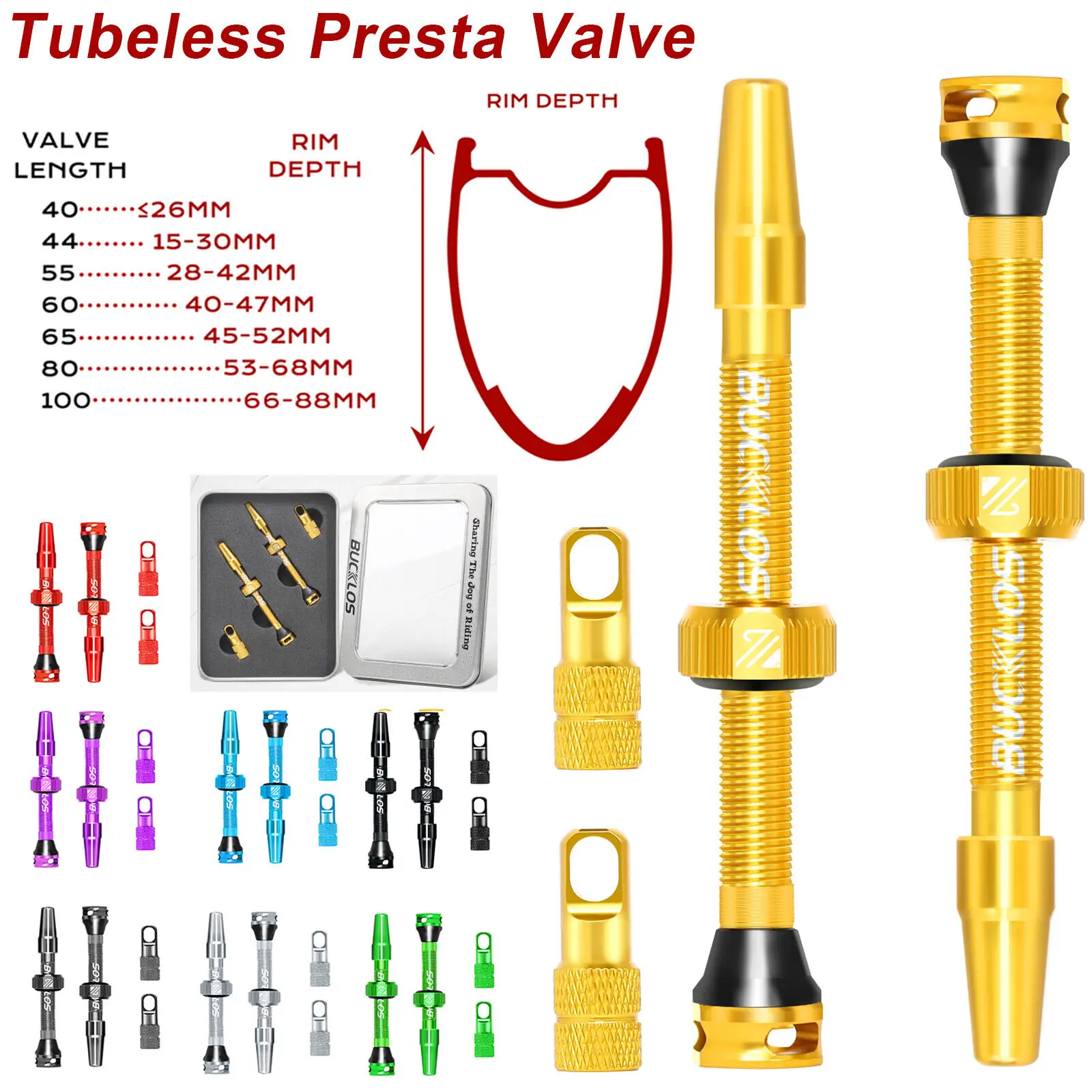 Tubeless Valve Core - BUCKLOS Bike Tubeless Ventiel 40 44