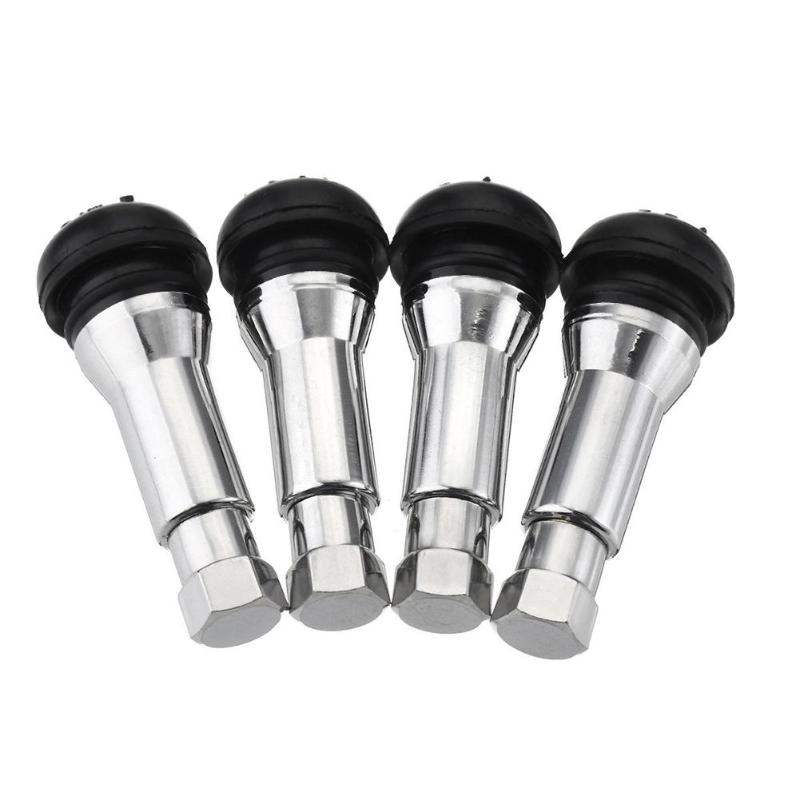 Tubeless Valve Core - 4 Stks/set TR414 Chrome Aluminium Tubeless