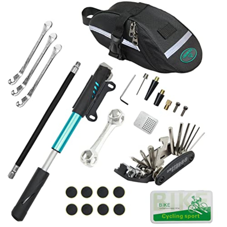 Mountain Biking Blue Mountains - Fietsreparatieset bevat 16-in-1 gereedschap, 120Psi mini-fietspomp,