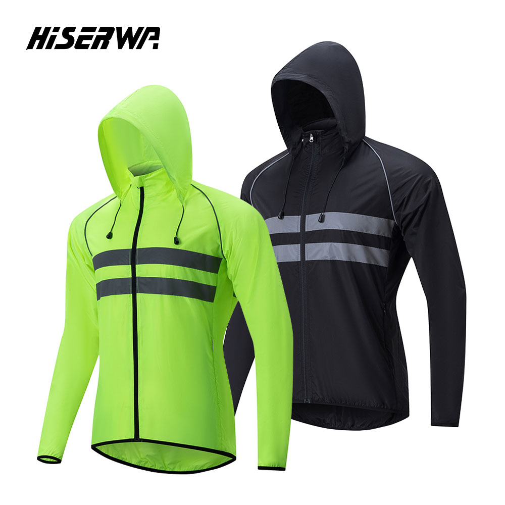 Mountain Biking Jacket - HISERWA Fietswindjack Winddicht Waterdicht Reflecterend Fietsjack